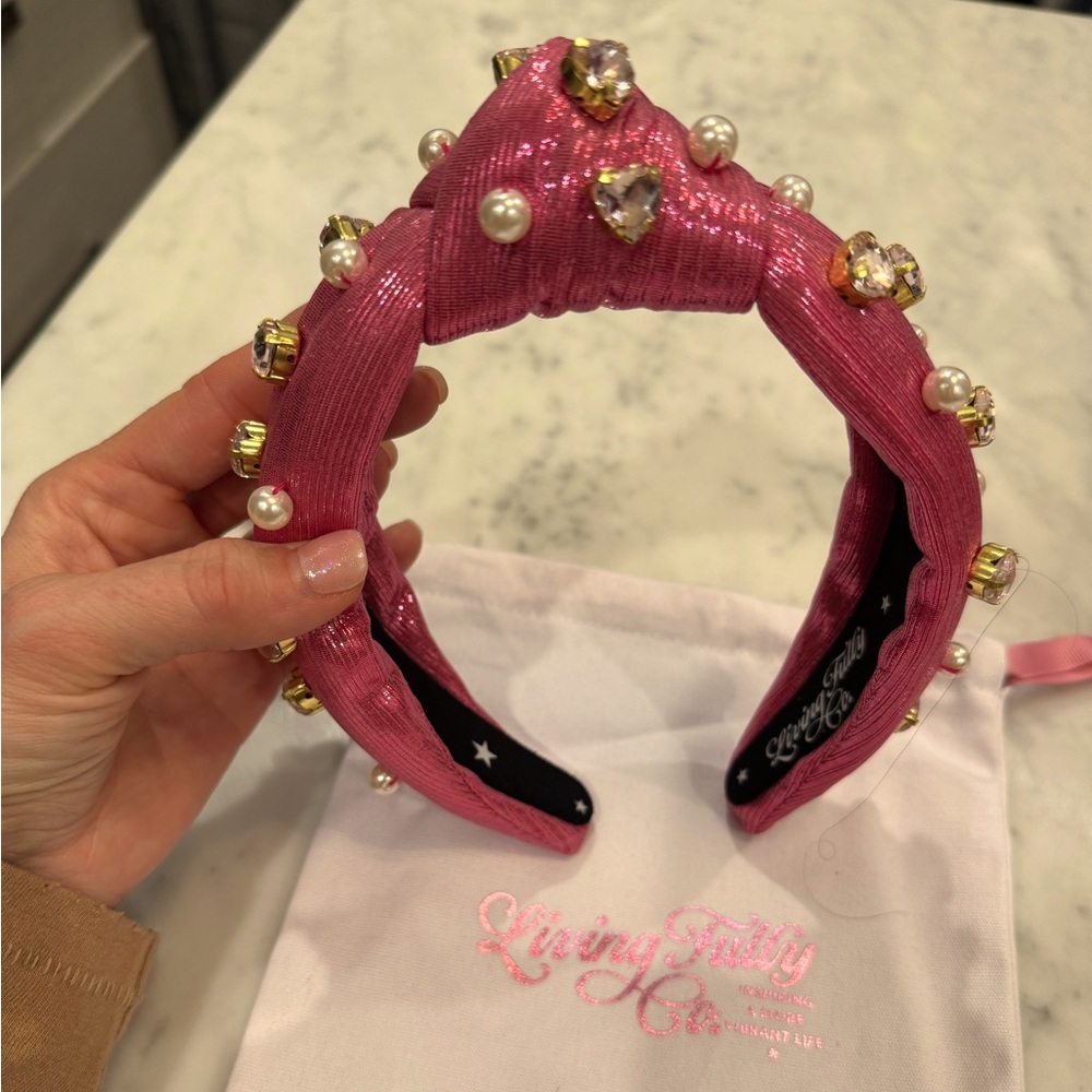 Living fully by Mallory Ervin valentines pink headband
